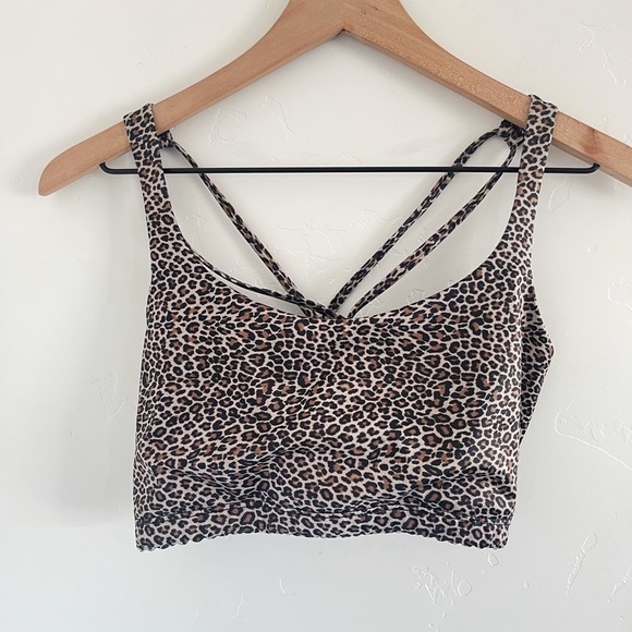 Onzie Other - Onzie Sports Bra Womens Size L Strappy Cross Back Leopard Cheetah Print Athletic